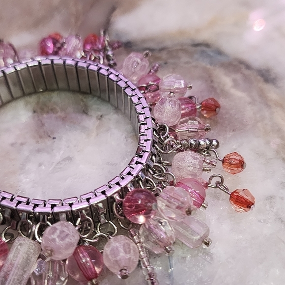 Pink Symphony Beaded Stretch Bracelet cha-cha - Picture 3 of 6